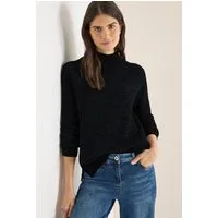 CECIL Stehkragenpullover mit feiner Struktur