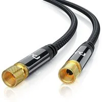 Primewire SAT-Kabel, F-Stecker, Koaxial (150 cm), HDTV Satellitenkabel mit Stoffummantelung, 135Db 75 Ohm - 1,5m