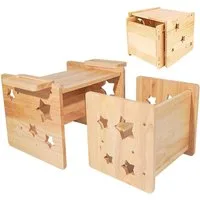 AIMAX Kindersitzgruppe Tisch und Stuhl Set Aktivitätstisch Spieltisch für Kinder 1-3 Jahre, Multifunktionale für Essen/Spielen/Lesen, einfach zu montieren