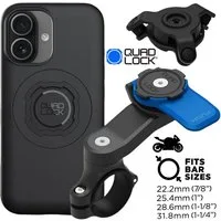 Quad Lock Handy-Halterung QUAD LOCK Motorrad Lenker Handyhalterung + Dämpfer+ MAG Hülle Iphone