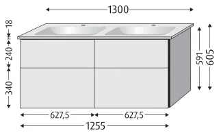 Sanipa Waschtischunterbau mit Auszügen 3way BS33808