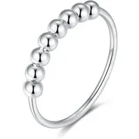 Lisandra Scott Silberring 925 Sterling Silber Spinning Angst Ring Kugeln zum Drehen, Beruhige deine Gedanken – mit Kugeln zur Stresslinderung & Achtsamkeit