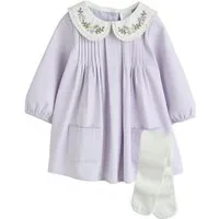 Next Blusenkleid Baby Kleid mit Webkragen und Strumpfhose (2-tlg)