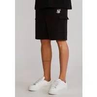 Siksilk Shorts SikSilk Herren Schwarz Essentials Cargo Shorts