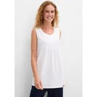 bonprix Longtop mit elegantem Faltendetail, lockere Passform, reine Baumwolle