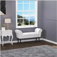 HOMCOM Polsterbank Flurbank für Schlafzimmer (Bettbank, 1-St., Sitzottomane), Grau, 102 x 36 x 51 cm