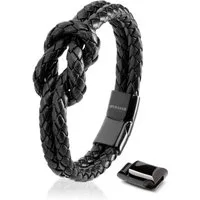 SERASAR Lederarmband Leder Damenarmband "Knot" (Klassisch, elegant, casual, 1-tlg), Kreuzknoten, durch zusätzliches Glied verlängerbar