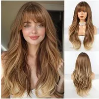 LuxusKollektion Kunsthaarperücke Perücke Pony Locken Stufenschnitt Synthetik Damen Alltag Ombre Braun