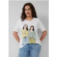 s.Oliver Kurzarmshirt T-Shirt Baumwoll-T-Shirt mit Frontprint