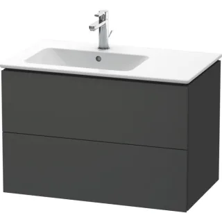Duravit L-Cube Waschtisch-Unterschrank LC629104949 82x48,1x55cm, 2 Schubkästen, Becken links, graphit matt