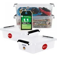 astor24 Aufbewahrungsbox Aufbewahrungsbox mit Deckel 4er Set Kunststoffbox Stapelbox Lagerbox (Plastikbox Aufbewahrung Regalbox Spielzeugbox, 4 St., Lagerbox)