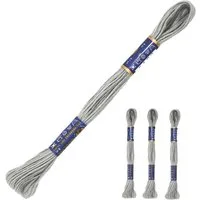 maDDma 3 Docken Stickgarn / Sticktwist Stickgarn, 8 m, 8112 silbergrau