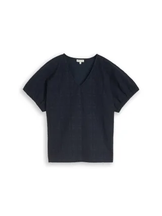 Tom Tailor - Sweatshirt mit V-Ausschnitt sky captain blue - Gr. - XXL