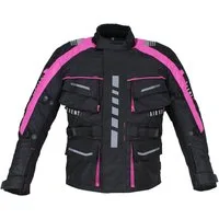 Alpha Speeds Motorradjacke Kinder Motorrad Textil Jacke Biker wasserdicht Jacke mit Protektoren Sport, Innenjacke ist trennbar: All Season, Pink
