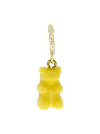 Fashionbox Single-Creole vergoldet Gummibär gelb Zirkonia weiss