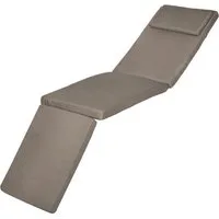 Beautissu Polsterauflage Luxus Deckchair Auflage LoftLux DC, 175x45x5cm, Taupe, Polsterauflage für Liegestuhl Gartenliege Polster Bezug Abnehmbar