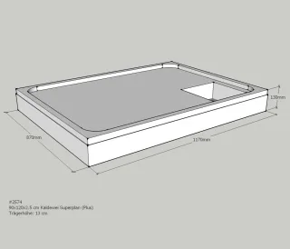 Neuesbad Wannenträger für Kaldewei Superplan 90x120x2,5 SD21833