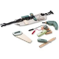 Hauck Steckspielzeug Learn to Work, (9-tlg), 9-tlg. Holz Kinder Werkzeug Set inkl. Gürtel für kleine Handwerker