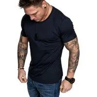 Amaci&Sons T-Shirt LANCASTER Basic T-Shirt mit Rundhalsausschnitt Herren Einfarbig Vintage Rundhalsausschnitt Basic Crew Neck Shirt