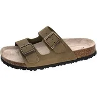 Fischer-Markenschuh Mirabel Pantolette aus Veloursleder, mit verstellbaren Schnallen, gepolstertes Lederfußbett