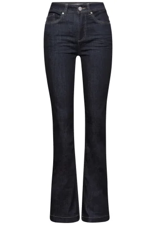 Street One - Rinsed Bootcut Jeans rinsed dark blue - Gr. - 30