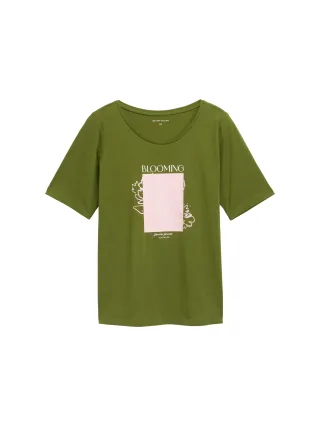 Tom Tailor - Plus Size - T-Shirt mit Print deep ivy green - Gr. - 44