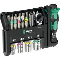 Tool-Check Modular Set 1, mit 3 Werkzeugmodulen, Bit-Satz schwarz/grün, 50-teilig, inkl. 1/4" Bit-Ratsche, Winkelschlüssel