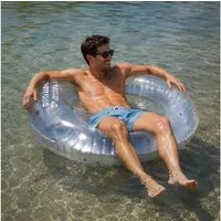 ULTRAKIDZ Schwimmtier Riesen Schwimmring Glitzer silber, Inflatable, Gummitier