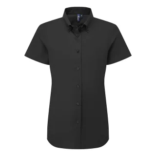 Premier - "Supreme" Formelles Hemd für Damen kurzärmlig (Schwarz)