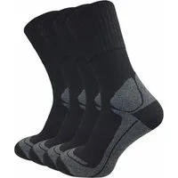 GAWILO Wandersocken für Damen & Herren mit Merinowollanteil und Fersenpolster (4 Paar) Funktionsfasern der Thermosocken halten Ihre Füße warm und trocken