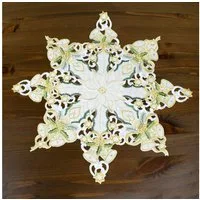 Delindo Lifestyle Tischdecke Stern, Dekoration zu Weihnachten, (1-tlg), filigrane stickerei und Cutworktechnik