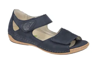Waldl?ufer 342H80 Heliett Damen Sandale marineblau OrthoTritt Wechselfu?bett