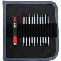 Schraubendreher mit Wechselklingen-Set SYSTEM 4 schwarz/rot, 11-teilig, mit Rolltasche