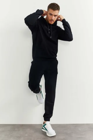 Oversize Kapuzen-Sweatshirt und Hosen-Set