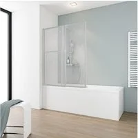 Schulte Badewannenfaltwand Komfort 70-118 x 140 cm, Kunstglas, (2 tlg), Tropfen Dekor Alu-Natur ausziehbar
