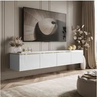 ALLHOUSE24 Lowboard NELLY 200 cm Hängeschrank TV Schrank mit LED Bleuchtung (1x TV Schrank), Breite 200 cm