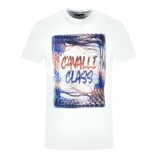Cavalli Class Box Logo Weißes T-Shirt