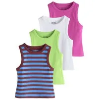 Next T-Shirt Geripptes Trägertop im 4er-Pack (4-tlg)