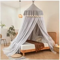 Sunicol Moskitonetz Doppelschicht Moskitonetz, Bett Baldachin, Lichtblockierung Kuppel, Faltbares Moskitonetz Bett für Kinderzimmer, Waschbar
