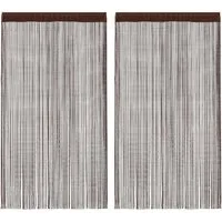 vidaXL Vorhang Fadenvorhänge 2 Stk. 140 x 250 cm Braun (2 St)