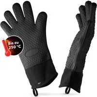 AVANA Topfhandschuhe Silikon Ofenhandschuhe Hitzebeständige Kochhandschuhe Handschuhe, Anti-Rutsch, weiches Baumwoll-Innenfutter, bis 250°C