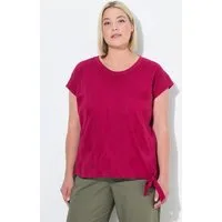 Ulla Popken Longtop Top Blätter Saumknoten Rundhals Cup-Ärmel