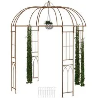 relaxdays Rosenbogen Rosenpavillon Metall, Bronze