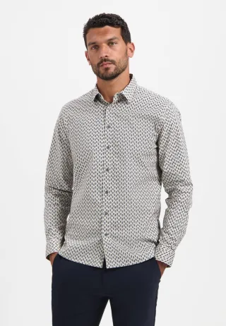 No Excess - Shirt Stretch Allover Printed white - Gr. - L