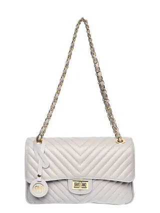 Roberta M Grau Rindsledertasche