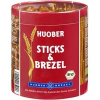 Huober Knabberei, Huober Bio Sticks und Brezel knuspriges Salzlaugengebäck 300g