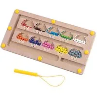 CLTYQ Lernspielzeug Magnetspiel Labyrinth Montessori Spielzeug ab 3 Jahren,Geschenkidee, Sortierspiel aus Holz mit Zahlen und Farben, Lernspielzeug Geschenk