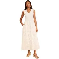 Love & Roses Midikleid Love & Roses Midikleid mit Lochstickerei, Regular (1-tlg)