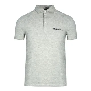 Aquascutum Unterschrift Logo Grau Polohemd