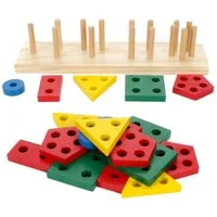 Bubble-Store Steckspielzeug Holz Steckspielzeug, (20 Teile plus Holzsteckblock), Holzspielzeug